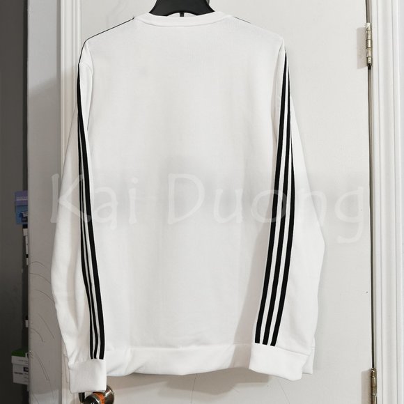 Adidas Men’s Crew Neck Sweatshirt WHITE - Picture 9 of 9